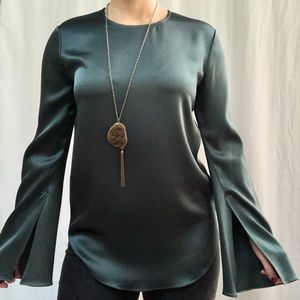 NWT Theory | Flat Sateen Long Sleeve Top